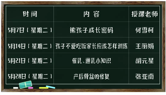 《讓小兒推拿技術(shù)走進(jìn)每個(gè)家庭》公益微課2019年5月課程表來啦~